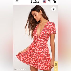 Garden Explorer Red Floral Print Mini Dress